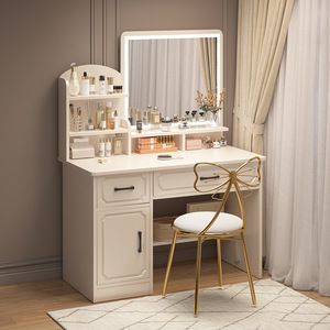 Table de toilette moderne et simple avec miroir LED, une table de toilette pour la chambre - Product Image 1