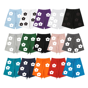 Pantalones Cortos de Mezclilla con Estampado de Espuma de Kapok, Casuales, de Marca Europea <span class=keywords><strong>Americana</strong></span> de Moda, con Cintura Elástica, para Hombre y <span class=keywords><strong>Mujer</strong></span> - Product Image 1