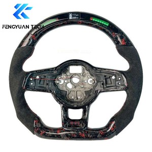 Volante in Pelle e Fibra di Carbonio per Volkswagen MK7 R Golf 7 Gti Golf7.5 Jetta Tiguan Passat <span class=keywords><strong>VW</strong></span> <span class=keywords><strong>CC</strong></span> Bora - Product Image 1