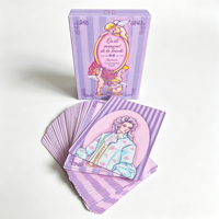 Cartes de tarot violettes en feuille d'aluminium, vente en gros, estampage à chaud, impression couleur, cartes de tarot violettes avec boîte