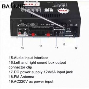 Amplificador de Audio para Auto Mini BT 5.0 en Oferta, Reproductor de Música FM, Amplificador Estéreo Portátil para Auto y Hogar - Product Image 3