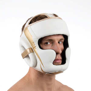 Professional High Quality <b>Boxing</b> Head Guard Double Visor Genuine Leather Eco-Friendly Lightweight Durable Safety - Product Image 1