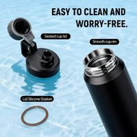 Gobelet isotherme portable classique en acier inoxydable 304 avec design de bouteille d'eau de sport pour le camping