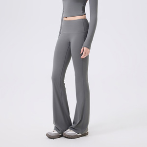 Ladies V-Shaped Back Waist <b>Flared</b> Yoga <b>Leggings</b> High Rise Hip Lift Stretchy Fabric No Camel Toe Fitness Outdoor Sports Pants - Product Image 1