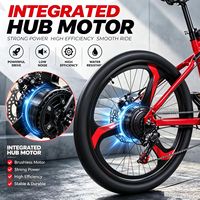 Vélo de montagne électrique pliable haute vitesse 26 pouces 250W 36V 8Ah/10Ah, suspension intégrale, 21 vitesses, freins à disque mécaniques, haute teneur en carbone