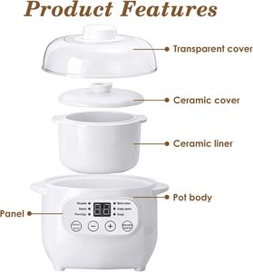 Olla Arrocera Eléctrica Mini Portátil Ecológica de 1L y 300W con Control Digital de Temporizador, Calentamiento Inferior y Recubrimiento Cerámico Antiadherente - Product Image 3
