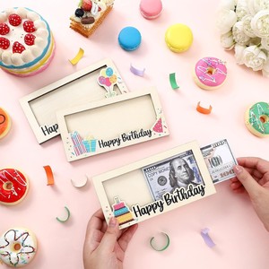 Portefeuille en bois pour cadeau d'anniversaire, porte-enveloppes pour argent, décoration de fête pour célébration d'anniversaire - Product Image 2