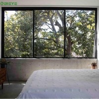 Ventana Corredera Horizontal de Aleación de Aluminio con Aislamiento Térmico, Doble Vidrio Resistente al Viento para Casas Modernas y Villas