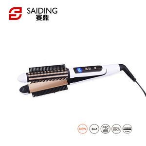 Cable giratorio profesional <span class=keywords><strong>de</strong></span> 360 °, herramientas <span class=keywords><strong>de</strong></span> estilismo para el cabello, plancha rizadora alisadora 2 en 1, fuente <span class=keywords><strong>de</strong></span> alimentación eléctrica, pantalla LED - Product Image 2