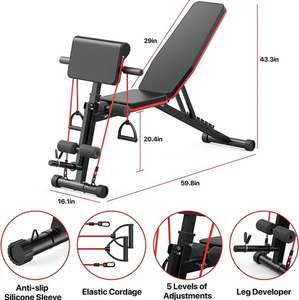 Banco de Pesas Ajustable de Metal para Uso Comercial, Capacidad de 200 kg, Plegable, Inclinable, Multiusos, Equipo de Entrenamiento para Gimnasio en Casa - Product Image 3
