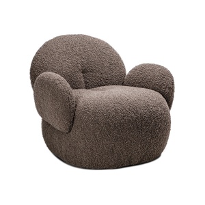 Sillón de tela de hojaldre único nórdico moderno, silla de estilo informal para dormitorio, apartamento, Hotel o Villa - Product Image 2