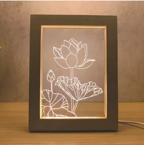 Cadre <span class=keywords><strong>photo</strong></span> carré moderne en ABS avec illusion 3D et lumière de <span class=keywords><strong>nuit</strong></span> LED avec <span class=keywords><strong>effet</strong></span> visuel 3D en acrylique transparent pour le salon - Product Image 3