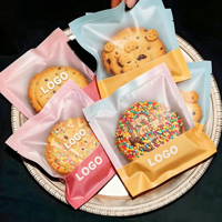 Sacs transparents givrés en BOPP imprimés sur trois côtés, scellés à chaud, personnalisés, pour biscuits individuels, avec impression sérigraphique