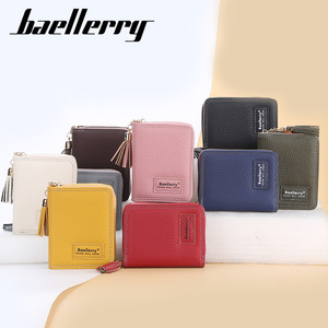 Baellerry Women's <b>Wallet</b> Mini PU Leather Tassel Zipper Coin Purse Solid Color Fashionable Card <b>Holder</b> Everyday Use - Product Image 4