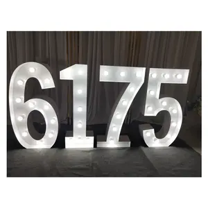 Insegne elettroniche in metallo Led numero civico 4 ft Giant Light Up 0-9 numeri di lettere per feste di matrimonio decorazioni per eventi