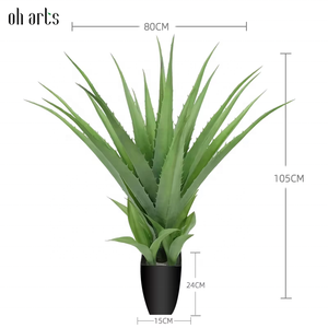 OH ARTS Home Garden Paisajismo 105cm Alto Agave verde artificial Adornos de jardín Árbol de <span class=keywords><strong>maguey</strong></span> artificial Agave de plástico - Product Image 2