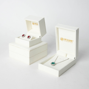 Zebopak White Custom Logo Jewelry <b>Box</b> Set with Ring <b>Box</b> <b>Earring</b> <b>Box</b> Necklace Bangle Case Packaging for Boutique Wholesale - Product Image 2