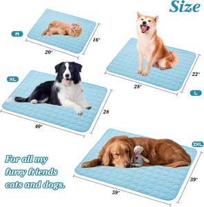 Pet Varied Sizes Indoor Outdoor Waterproof Durable Foldable Easy Clean Sustainable Ice Cotton Mesh Pad <b>Cooling</b> Mat for Dogs Cats - Product Image 3