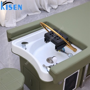 Kisen Good Design Shampoo Bed with Foot <b>Bath</b> Sink Electric Adjustable Easy to Use Salon Massage <b>Table</b> Customized Furniture - Product Image 5