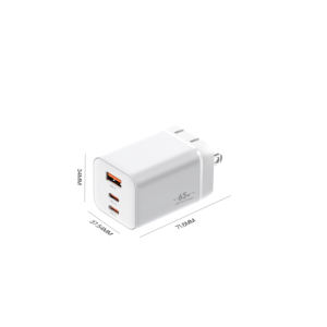65W Dual Type C Gan Cargador Adaptador de corriente Carga rápida SCP & PD Funcional <span class=keywords><strong>Compatible</strong></span> <span class=keywords><strong>con</strong></span> iPhone Laptop para <span class=keywords><strong>Airpods</strong></span> Más - Product Image 4