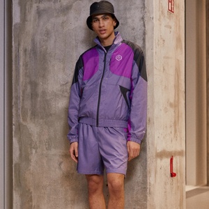 <b>Men's</b> <b>Lightweight</b> Nylon Zip-up Windbreaker <b>Jacket</b> Breathable Retro Patchwork Design Inspired by 80s 90s Outdoor Running Fashion - Product Image 2