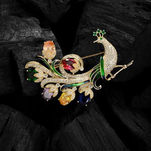 Broche en alliage d'or plaqué or, bijoux de mode, cadeaux de fête et de mariage, décoration pour vêtements féminins - Product Image 1