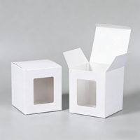 Boîte en papier blanc sur mesure, carton haut de gamme, boîtes cadeaux en papier épais avec fenêtre transparente en PET