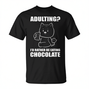 T-shirt Eating Chocolate Sweet Tooth per adulti, divertente maglietta con grafica di gatti, unisex, dalla taglia Small alla XXL - Product Image 2