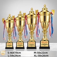 Réunion sportive Globe mondial personnalisé créatif Figurines 3D en métal haut de gamme Trophée plaqué or Trophées de la coupe Fabriqué en Chine