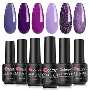 MOBRAY Esmalte em Gel UV Não Tóxico, Longa Duração, Livre de TPO e HEMA, 6 Cores, OEM ODM, Kit de Esmaltes para Unhas, Produtos de Beleza Feminina para Nail Art - Product Image 1
