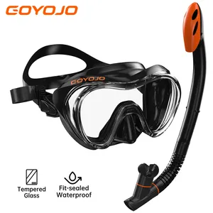 หน้ากากดำน้ำ GOYOJO กระจกนิรภัย มุมมองกว้าง ขอบซิลิโคน สายรัดปรับได้ แว่นตาดำน้ำตื้น - Product Image 1