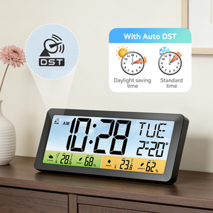 Nouvelle conception <span class=keywords><strong>de</strong></span> <span class=keywords><strong>thermomètre</strong></span> <span class=keywords><strong>de</strong></span> projection sans fil intelligent à grand écran LCD, remplaçant la station météo numérique intérieure/extérieure pour la maison - Product Image 3