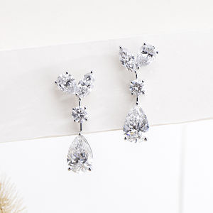 Pendientes de Diamantes de Oro Blanco de 18K MSE-853 de Messi Jewelry para Mujer - Product Image 4