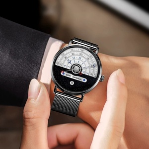 Montre pour homme, étanche, montre-bracelet lumineuse, montre à quartz créative et unique avec motif soleil-lune-étoiles - Product Image 2