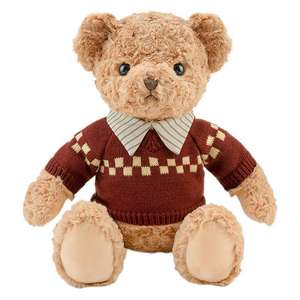 Mainan mewah Retro kustom Sweater Beruang Retro pasangan boneka pengambil Teddy Bear untuk ulang tahun hadiah Hari Valentine dibuat poliester - Product Image 5