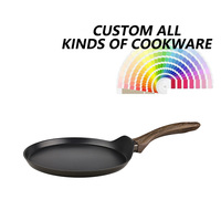 Wajan Crepe Pancake Aluminium Anti Lengket & Panggangan dengan Gagang Anti Panas, Kompatibel Induksi, Bebas PFOA