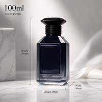 Vente en gros de flacons de parfum carrés en verre de 30 ml, 50 ml, 100 ml, avec logo personnalisé rouge, flacon atomiseur vide avec boîte de luxe et sac en papier