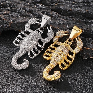 Mode Collier Hip Hop Hiphop Incrusté Diamant Animal <span class=keywords><strong>Scorpion</strong></span> <span class=keywords><strong>Roi</strong></span> En Acier Inoxydable Hommes Pendentif En Acier Inoxydable Pendentif - Product Image 3