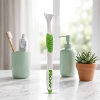 Porte-fil dentaire portable ergonomique en plastique rechargeable avec têtes de remplacement confortables à clipser