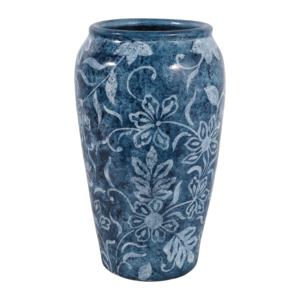Vaso Alto in Terracotta con Design Floreale per Arredamento Soggiorno, Elemento Decorativo Moderno da Tavolo - Product Image 5
