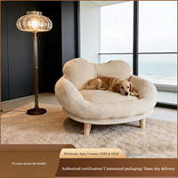 Produits pour animaux de compagnie : Lit pour chien de luxe, canapé princesse, niche, 100% coton, bois, résistant à l'humidité, respirant, chaud, toutes saisons, facile à assembler, solide