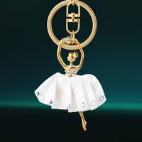 Nouveau design magnifique porte-clés de ballet, fée des fleurs, diamant, accessoires de danse délicats
