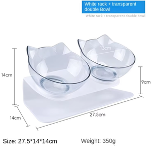 Ciotole Doppie Automatiche Inclinate a 15 Gradi per Gatti e Cani, Protezione della Colonna Cervicale, Materiale ABS PC, Utensili per l'Alimentazione - Product Image 4
