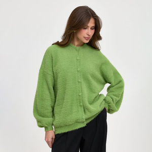 Cárdigan Holgado de Manga Farol para Mujer, Color Verde, Moda 2026, Ropa Casual - Product Image 1