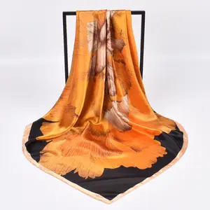 BSBH Digital Printing Square Silk Scarf Satin Silk Polyester Scarf Fashion Design 90*90cm Custom Printing Scarf