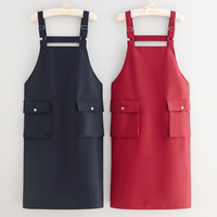 Tablier de cuisine imperméable et résistant à l'huile, réglable au cou, avec logo personnalisé et poches, lavable, pour barista, restaurant, serveur