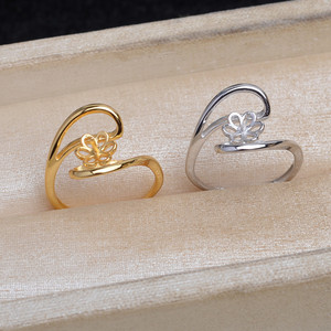 Anillo Abierto de Plata S925 Wenchi, Soporte Vacío para Perlas Lisas DIY de 6mm/8mm, Accesorio para Anillos de 10-12mm, Anillos de Salto para Joyería, Modelo 16835 - Product Image 3