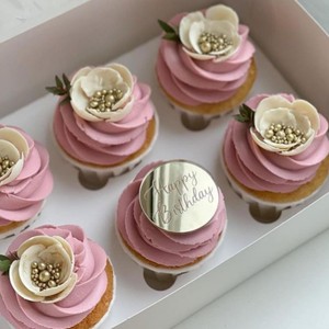 แผ่นอะคริลิคตกแต่งเค้กวันเกิดลายน้ำผึ้งและหวานๆ รูปทรงกลม สำหรับตกแต่งงานวันเกิด - Product Image 3