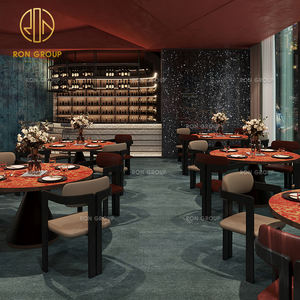 Ensemble <span class=keywords><strong>de</strong></span> meubles <span class=keywords><strong>de</strong></span> <span class=keywords><strong>restaurant</strong></span> <span class=keywords><strong>de</strong></span> restauration rapide avec table ronde en pierre frittée moderne, chaise en cuir, table et banquette, canapé pour café - Product Image 3