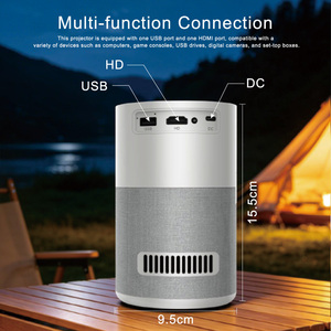 Projecteur portable alimenté par batterie Android 14.0 avec fonction de lecture sans fil intégrée, WiFi intelligent, BT, cinéma maison, projecteur - Product Image 4